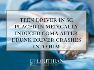 teen driver in SC placed in medically induced coma