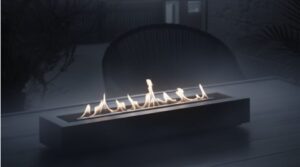 long gray alcohol tabletop firepit somber background gray dark 2